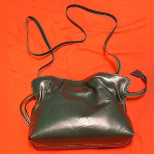 MARK & GRAHAM Green Leather Shoulder Bag